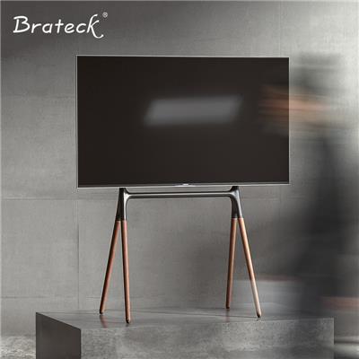 Brateck电视落地支架实木艺术支架移动立式挂架高端酒店会所